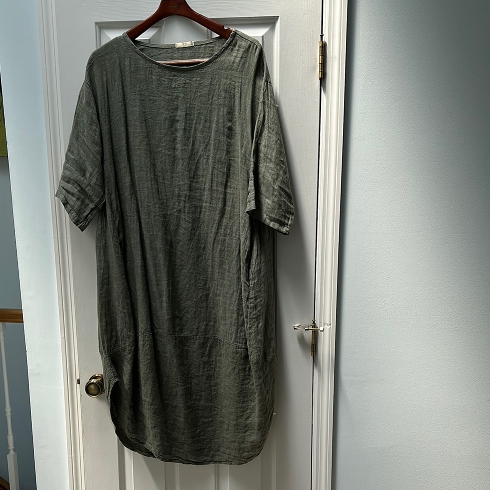 WomenOlive Green linen dress